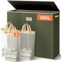 SOLEDI 180L 3-Section Laundry Hamper with Lid, Extra Large Dirty Clothes Basket with Sturdy Handles for Laundry Room & Bedroom - Durable Organizer for Sorting Laundry by SOLEDI