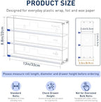 3 In 1 Acrylic Aluminum Foil, Plastic Wrap Organizer with Cutter - Image 2