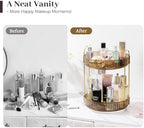 Aveniee 360 Rotating Makeup Organizer for Vanity, Perfume Sincare Organizers Bathroom Countertop Storage, Clear Cosmetics Lipstick Holder for Dresser,2 Tiers, Brown - Image 4