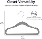 Amazon Basics Kids Velvet, Non-Slip Clothes Hangers for Infant and Toddler, 11.6 inches (for Baby Clothes), Gray (Pack of 4) - Image 4
