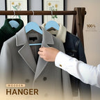 Utopia Home Premium Wooden Hangers 20 Pack - Durable & Slim Coat Hanger - Suit Hangers with 360-Degree Rotatable Hook - Wood Hangers with Shoulder Grooves (Light Blue Color) - Image 5
