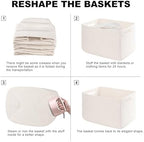 4 Pack Storage Baskets for Organizing, Woven Baskets for Shelves - Perfect for Toys, Books, Towels, and Clothes, Durable Gift Basket Bins Toy Storage, 15.7''Lx11.8''Wx7.8''H, White - Image 6