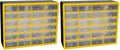Akro-Mils 24-Drawer Plastic Drawer Storage Cabinet for Garage Organization, Bead Organizer, Building Bricks Storage, Teacher Toolbox, Makeup Organizer, 20-Inch W x 6-Inch D x 16-Inch H, 10124 Yellow by Akro-Mils