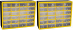 Akro-Mils 24-Drawer Plastic Drawer Storage Cabinet for Garage Organization, Bead Organizer, Building Bricks Storage, Teacher Toolbox, Makeup Organizer, 20-Inch W x 6-Inch D x 16-Inch H, 10124 Yellow by Akro-Mils