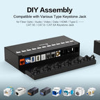 12 Port Patch Panel Blank Keystone Patch Panel Shielded Compatible with LC/SC/ST/FC/USB/HDMI Keystone Jack for Home/Office Ethernet Termination Box - Image 5