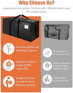 SWEET DOLPHIN 8 Pack 200LB Heavy-Duty Moving Bags with Wrap-Around Handles, Extra Large Storage Totes for Space Saving, Clothes Storage Bags, College Dorm Essentials, Black, 24 Gal - Image 7