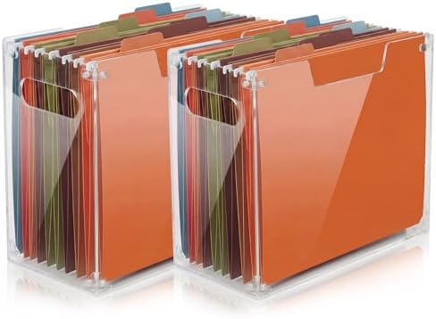 Novabright 2 Pack Acrylic File Organizer, Letter, 12.2"L x 5.51"W x 9.84"H by Unknown