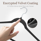 Velvet Hangers 200 Pack, 17.5" Non-Slip Clothes Hangers, Black - Image 3