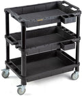 ELAFROS 3-Shelf Heavy Duty Rolling Utility Cart, 32.4 x 18.3 in by ELAFROS