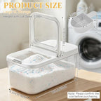 6L Laundry Detergent Dispenser with One-Press Lid & Measuring Spoon Tall Slim Laundry Powder Container for Laundry Room Organization Large Airtight Dishwasher Pod Holder for Storage Pod Bead Powder - Image 3