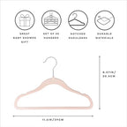 3 Sprouts Velvet Baby Hangers - Non-Slip Hangers for Infant and Toddler Clothes - Slim Space-Saving Design with Nordic Colors for Nursery - 30 Pack - Pink - Image 2