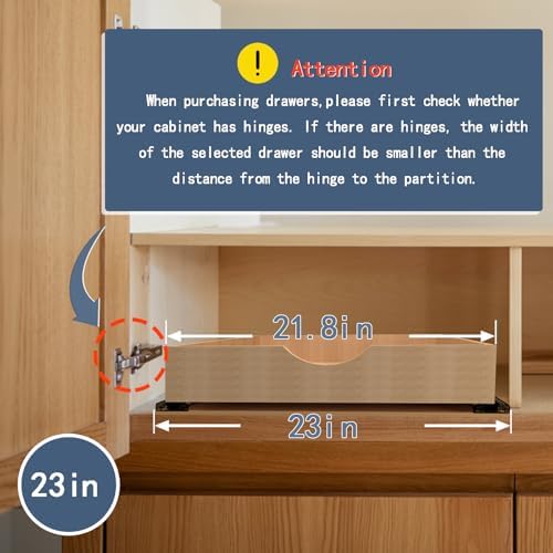 Pull Out Cabinet Drawers - 6x2 Size Options (12-23'W,18-21'D), Pre-Assembled with Soft Close Slides, Solid Beechwood, Easy Installation(23'W x 18'D) - Image 5