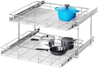 2 Tier Individual Pull Out Cabinet Organizer 25½" W x 21½" D, Heavy Duty Cabinet Pull Out Shelves, Slide Out Drawers Organization for Kitchen Cabinets Bathroom by Unknown