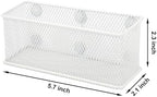 EASEPRES Magnetic Pencil Holder Set of 6 - Wire Mesh Storage Baskets Organizer with Strong Magnets - Perfect for Whiteboard, Refrigerator and Locker Accessories, White - Image 2