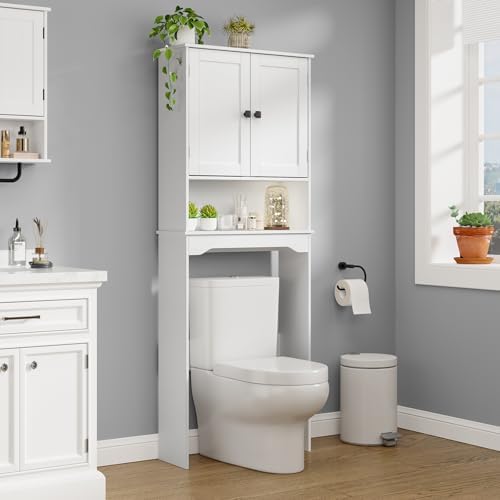 RRX Over The Toilet Storage Cabinet, Bathroom Above Organizer (Pure White) by RRXHome