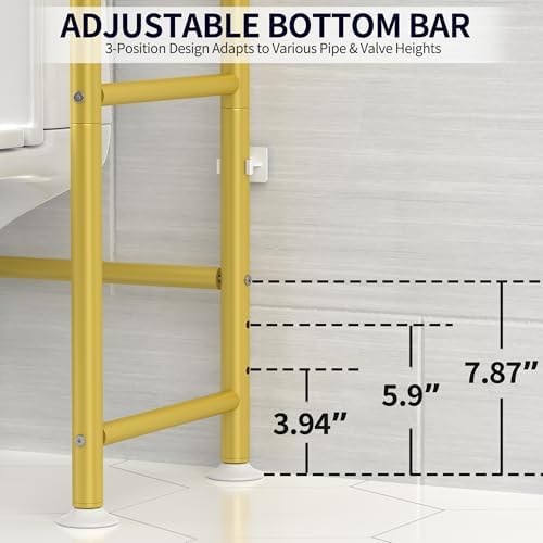 3-Tier Over The Toilet Storage, Freestanding Metal Bathroom Shelves, Space Saver Above The Over Toilet Storage Shelf for Bathroom (Gold) - Image 4