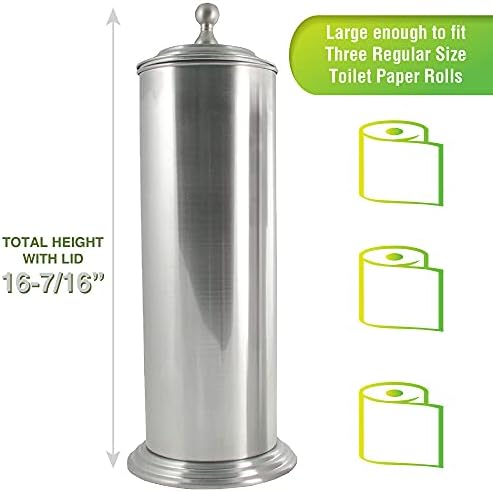 LDR Ashton Freestanding Toilet Paper Holder Canister, Brushed Nickel - Image 5