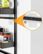Moforoco Wood 9-Tier Over The Door Pantry Organizer, Wooden Pantry Organization and Storage, Black Hanging Basket Wall Spice Rack Seasoning Shelves, Home & Kitchen - Image 4