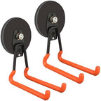 ULIBERMAGNET New Updated Strong Magnetic Hooks,2 Pack Heavy Duty Large Magnetic Hooks for Extension Cord, Cable, Hose, Power Cord,Rope,Drill,Jig Saw,Circular Saw,Garden Lawn Tools (Orange/3.46inch) by ULIBERMAGNET