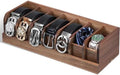 Wood Belt Organizer for Closet, 7 Grids Belt Rack, Brown by Niciksty