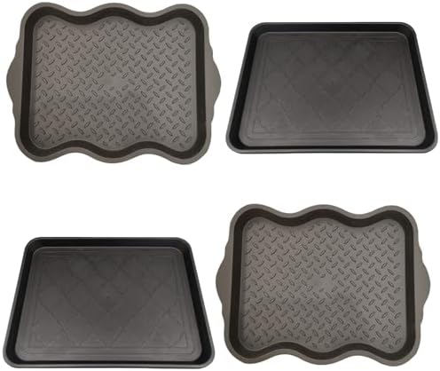 Boot Trays for Entryway, 2PCS 18x14 Inch Shoe Tray Non Slip Shoe Mat Waterproof Boot Mats for Entryway, Square Mat Tray for Indoor Outdoor Style 2 - Image 6