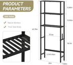 Over The Toilet Storage,3-Tier Bamboo Bathroom Shelf with Paper Holder - Image 3