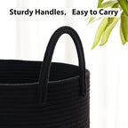 Fiona's magic Woven Laundry Hamper, 72L Tall Blanket Storage-Black - Image 5