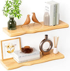 Organic Wavy Edge Floating Shelves,Hidden Brackets,2 Pack 24 in by Unknown