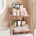 Delamu 4-Tier Makeup Organizer, Bathroom Counter, 2 Drawers, Grapefruit by DELAMU