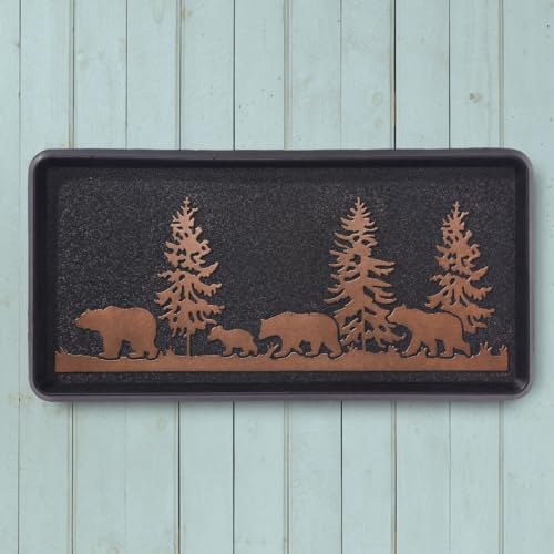 HF by LT Bears Rubber Boot Tray, 32 x 16 inches, One-Piece Seamless Construction, Durable Vulcanized Rubber, Year Round Use Indoors/Outdoors, Black with Brushed Copper - Image 4