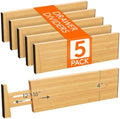 Lifewit 4" High Dresser Drawer Dividers, Adjustable Bamboo Drawer Organizer by Lifewit