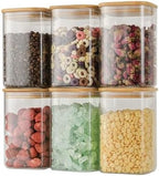 D2scrma 37oz/1.2Qt/1100ml Square Glass Storage Containers with Lids 6-Pack by Delicatedtoservicecustomer