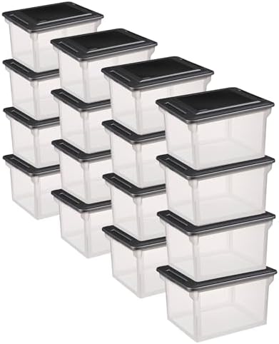 Sterilite File Box Tote with Lids for Letter and Legal Folders, 16-Pack by Sterilite