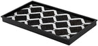 Anji Mountain Heavy Duty Waterproof Rubber Shoe Storage Mat Organizer/Boot Storage Multi Use for Entryway with Coir, Black and Ivory Diamond Insert, Fits 2 Pair (24.5" Wide) by AnjiMountain