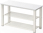 Simple Houseware Wooden Top Shoe Rack Bench for Entryway, White by SimpleHouseware