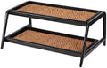 Anji Mountain Heavy Duty Waterproof Wooden Shoe Storage Mat Organizer/Boot Storage Tray Multi Use for Entryway with Coir, Tan and Black Insert, 2 Tier, Fits 6 Pair (36.5" Wide) by AnjiMountain