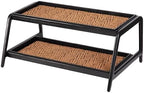 Anji Mountain Heavy Duty Waterproof Wooden Shoe Storage Mat Organizer/Boot Storage Tray Multi Use for Entryway with Coir, Tan and Black Insert, 2 Tier, Fits 6 Pair (36.5" Wide) by AnjiMountain