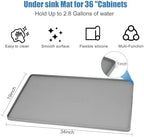 BEESVO Under Sink Mat for Kitchen Waterproof, 34" x 19" Silicone Under Sink Liner Kitchen & Bathroom Cabinet Protector Mats, Heavy Duty Flexible Under Sink Drip Tray with Lip, Cool Grey - Image 3