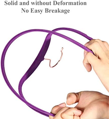 VECELO Premium Velvet Clothes Hangers Suit Heavy Duty (50 Pack)-Non Slip & Space-Saving with 6 Finger Clips & Tie Rack Excellent for Men and Women,Purple - Image 2