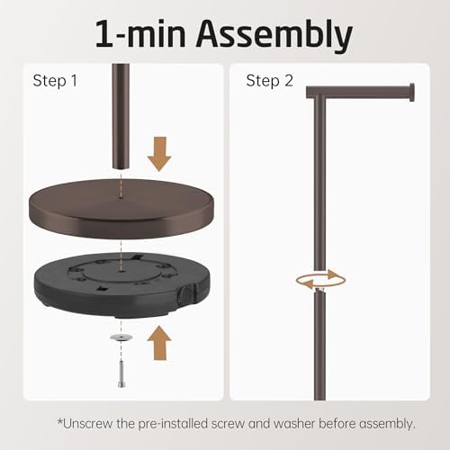 KES Bronze Toilet Paper Holder Stand, 26" H Free Standing, Heavy Base - Image 7