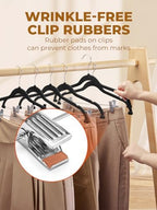 HOUSE DAY Velvet Skirt Hangers 48 Pack, Black Hanger with Adjustable Clips - Image 4