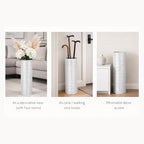 Concepts 21 inch Heavy Duty Metal Umbrella Stand - Durable Storage Holder for Umbrellas - Indoor and Outdoor Use - Stylish and Modern Organizer for Entryways. (White Lace) - Image 4
