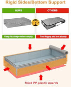 punemi 6.7 in High Under Bed Storage Containers with Zipper Lid, 3Pack,Grey - Image 3