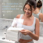 CLEAN SKIN CLUB Clear Acrylic Box for Clean Towels XL (NOT Included), Container For 50 Disposable Clean Towels XL, Face Towelettes Bathroom Counter Storage, Bin for Cleansing Facial Dry Wipes - Image 5