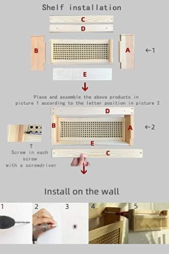 Wall Magazine Rack with PE Rattan Grid,Size 17.3" x 4" x 9.4",File Holder For Entryway,Living Room,Waiting Room,Kids’ room,Office(Retro Brown) - Image 5