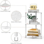3 Tier Corner Shelf Stand for Bathroom, 23.2", Marble White - Image 6