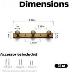 Goo-Ki Antique Brass Coat Rack Wall Mount, Heavy Duty Zinc Wall Mounted Coat Hooks with Escutcheon Backplate, Vintage Hat and Towel Hanger Rail for Entryway, Bathroom and Mudroom (3 Hooks) - Image 2