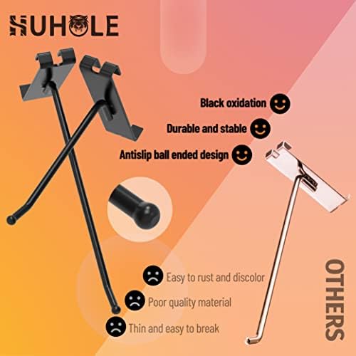 HUHOLE 32 Pack 8 Inch Black Gridwall Hooks for 3 × 3 Wire Grid Panel - Image 4