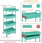 Calmootey 4-Tier Utility Cart with Drawer & Wheels, Storage for Home,Office - Image 6