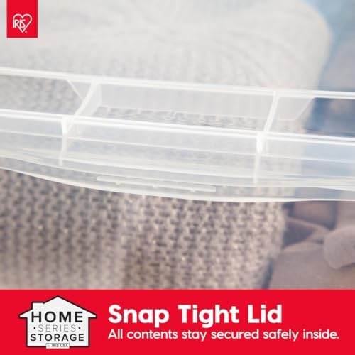 IRIS USA 4-Pack 25 Qt Storage Bins with Lids, Clear, Stackable - Image 6